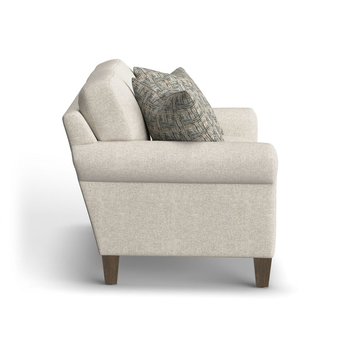 Moxy - Fabric Loveseat, Curved Sock Arms