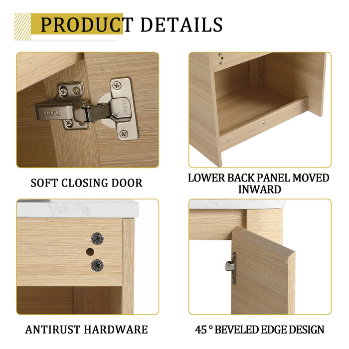 Mounted Bathroom Vanity & Art Sink, Soft Close Door