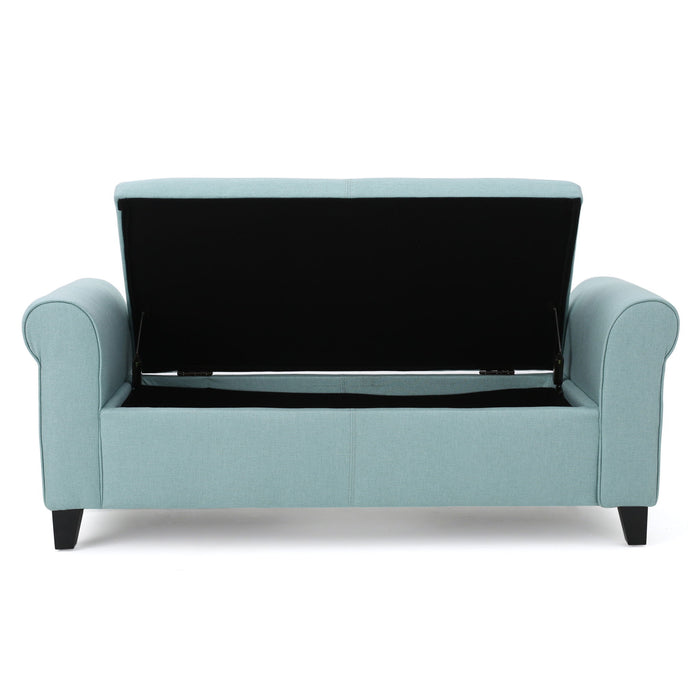 Hayes - Armed Storage Bench With Rolled Arms And Button Tufting