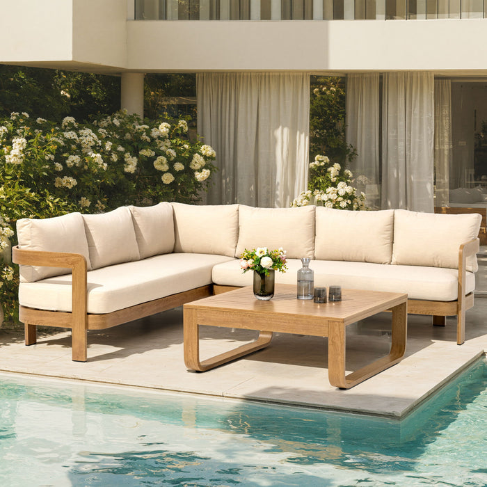 Outdoor Patio Sectional Sofa Set - Oak