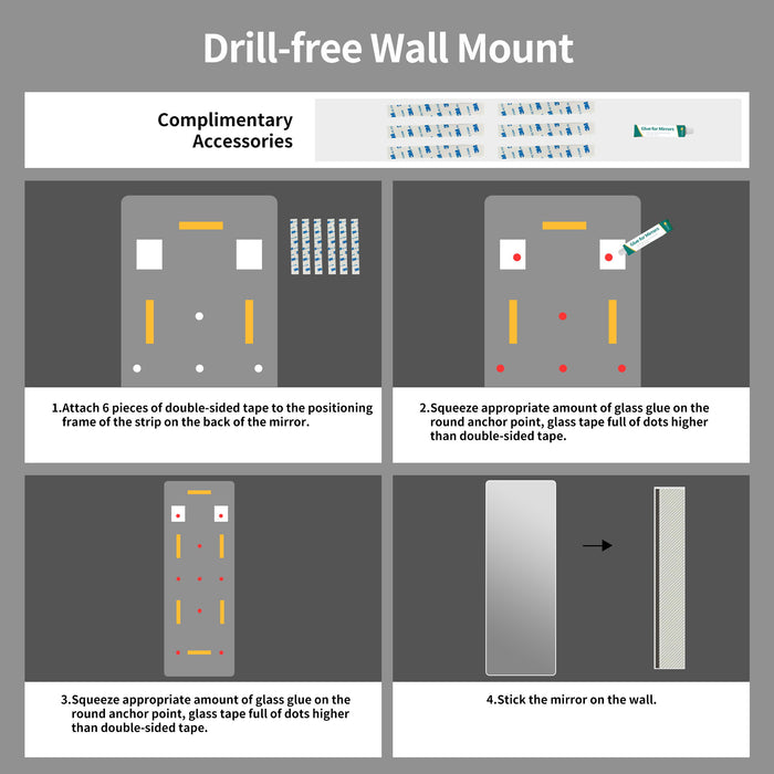 Full Body Round Corner Mirror For Living Room