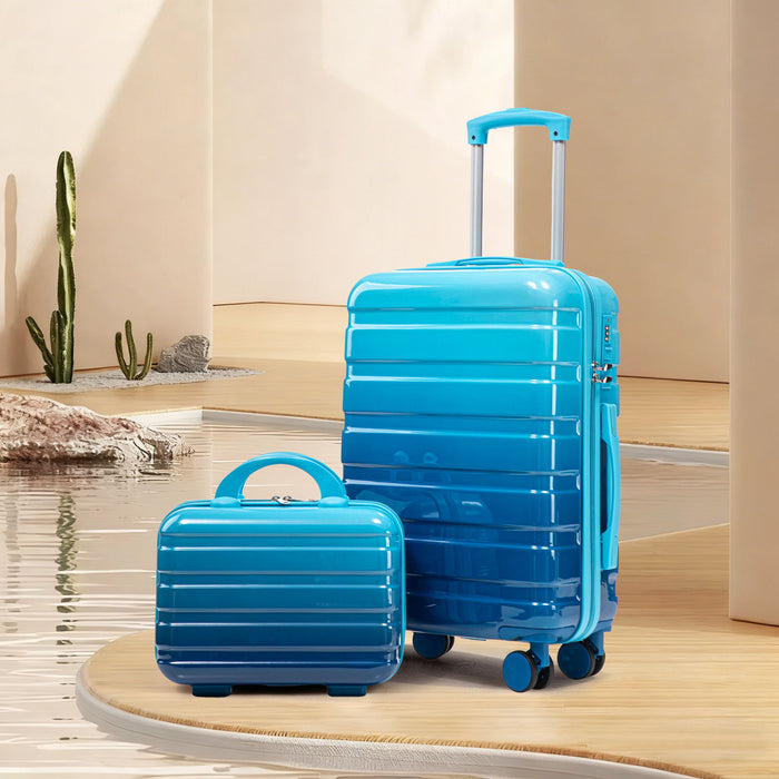 Luggage Set 14" / 20" With Combination Lock And Cosmetic Case