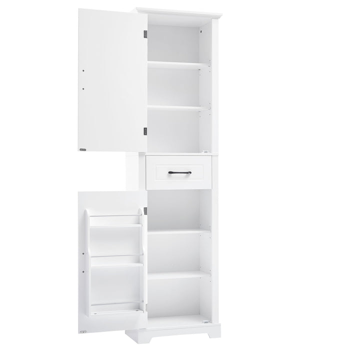 Tall Freestanding Bathroom Storage Cabinet With 2 Doors And Adjustable Shelves