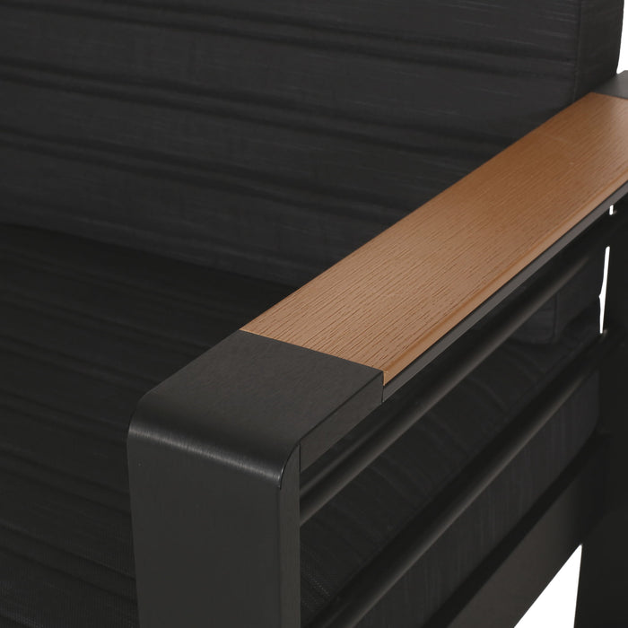 Giovanna - 3 Seater Sofa With Aluminum Frame And Water Repellence Cushions - Black