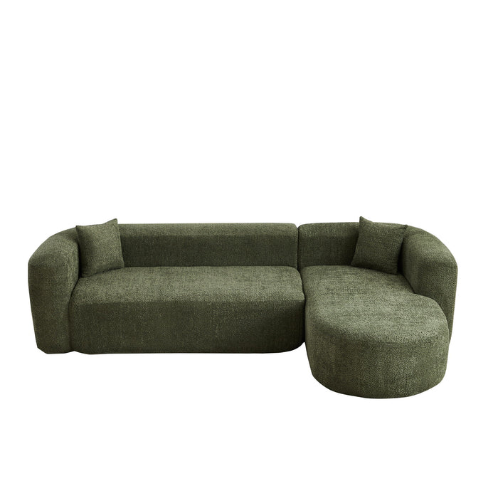 L - Shape Boneless Cloud Couch With 2 Throw Pillows For Living Room