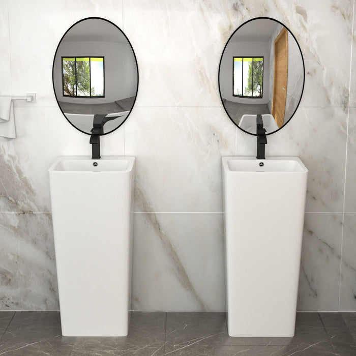 Pedestal Sink 16" For Powder Rooms - White