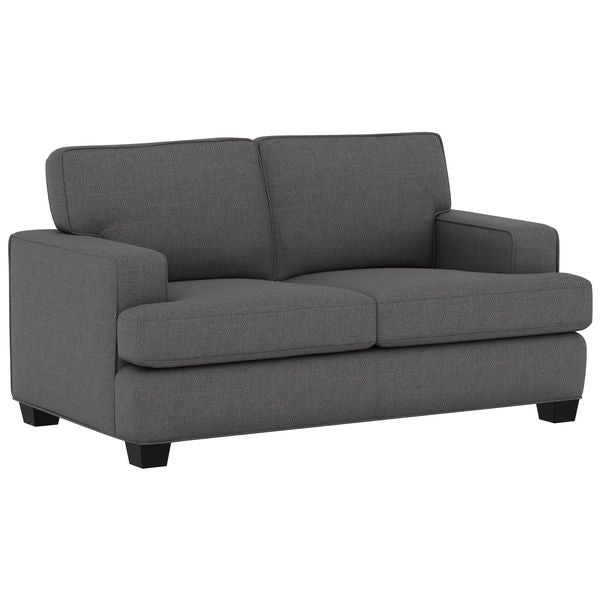 Carter - Loveseat With Track Arms And Tapered Block Legs - Medium Gray