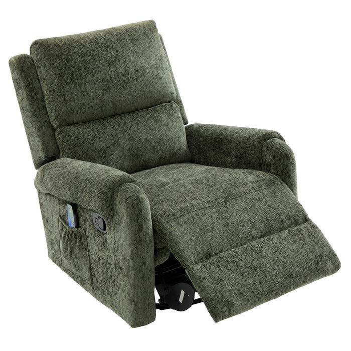 Manual Recliner Massage Chair With Swivel Rocker, 8 Massage Modes, Side Storage Pocket