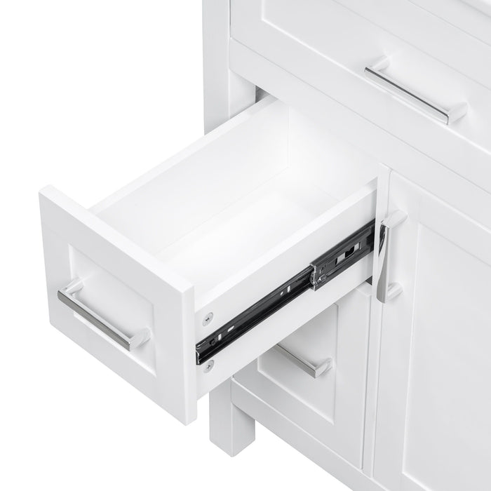 Modern Bathroom Vanity With Sink, Flip Drawer & 2 Drawers, Soft Close Hinges, Adjustable Shelf