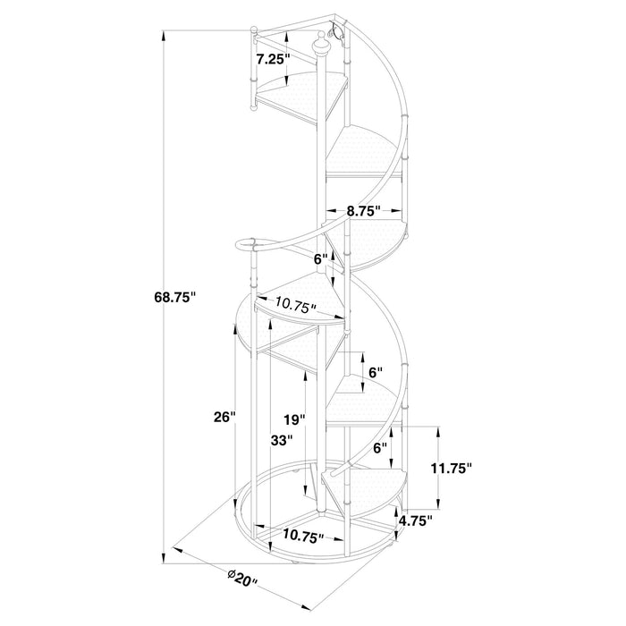 8 Shelf Staircase Bookcase Industrial Storage And Scratch Resistant Shelves - Brown
