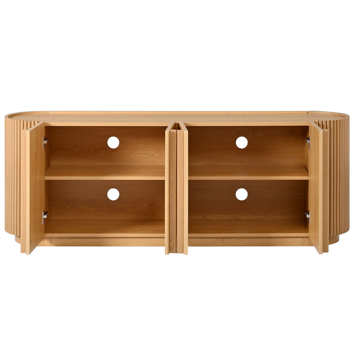 TV Stand With Fluted Tambour Style Door