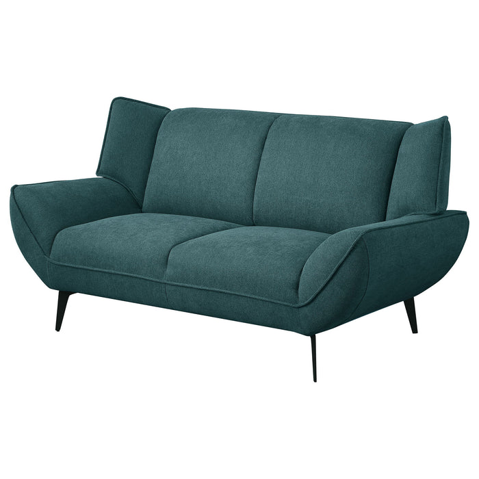 Logan - Flared Arm Loveseat Lounge Sofa - Teal Blue
