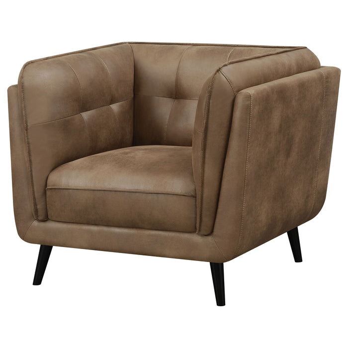 Maximillion - Tuxedo Arms Chair - Brown