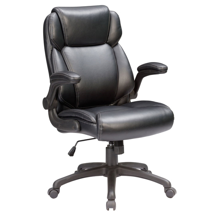 Modern Adjustable Office Chair Leather Upholstered Swivel Chair With Butterfly Mechanism Headrest - Gray
