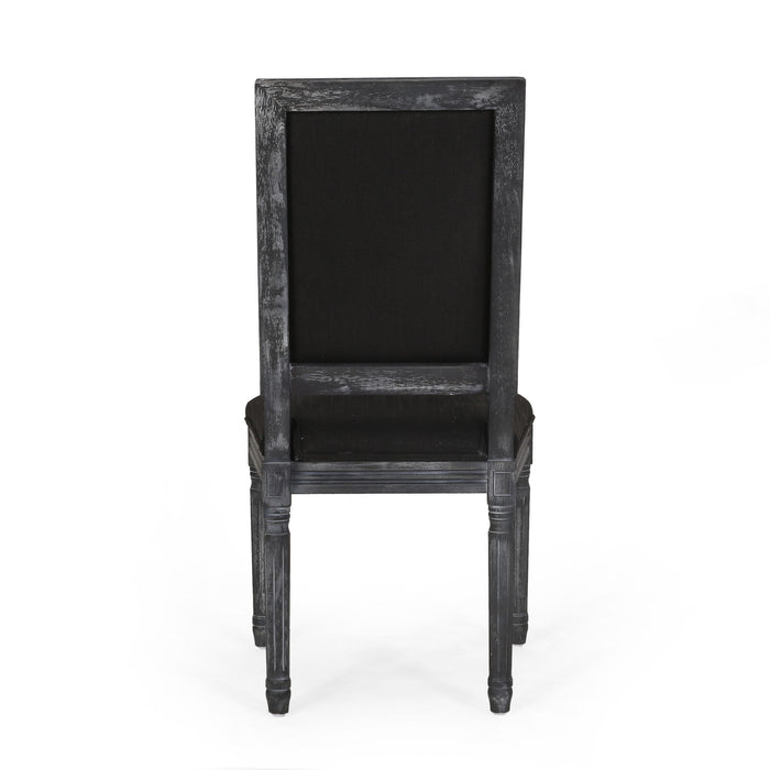 French Country Style Dining Chair With Upholstered Seating And Fluted Legs