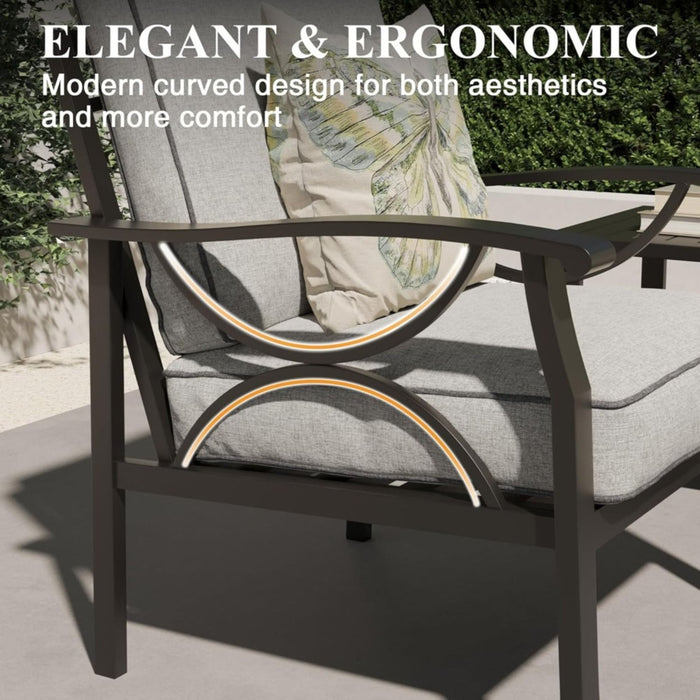 Patio Furniture Set With Coffee Table And Cushions For Backyard