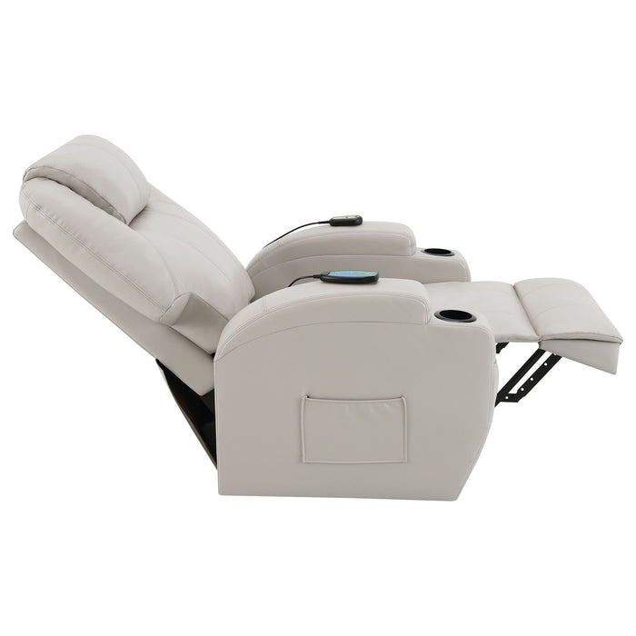 Selwyn - Upholstered Power Massage Recliner With Heat And Massage Functions - Champagne