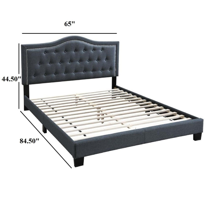 European Style Bed, Button Tufted Headboard