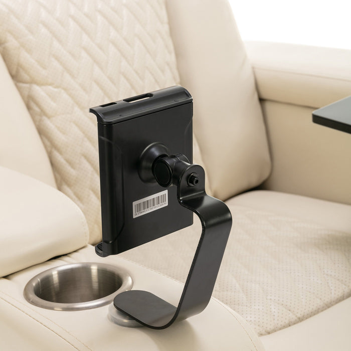 270 Degree Swivel Power Recliner With Tray Table, Phone Holder, Cup Holder, USB Port