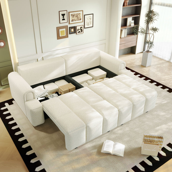 4 Seater Modern Couch With Seats Storage