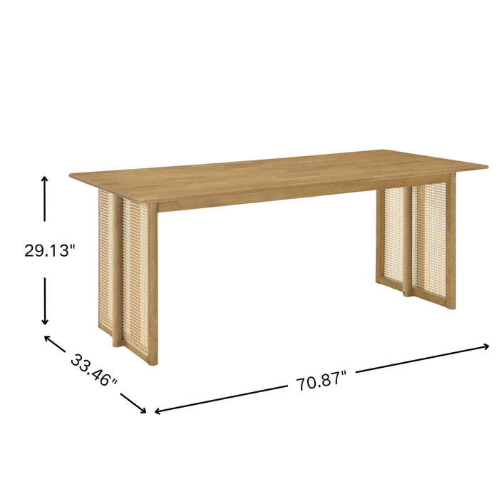 Dining Table With Rattan Accents