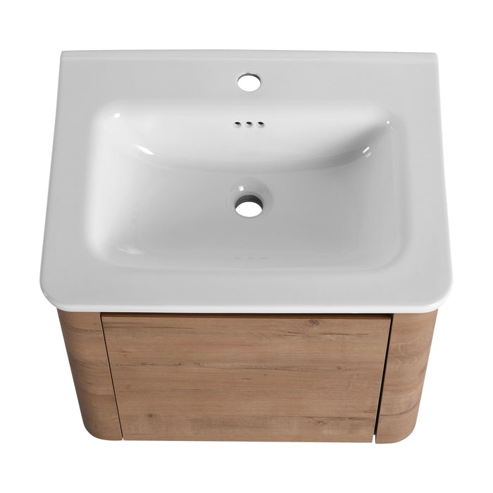 Wall Mounted Bathroom Vanity With Sink & 1 Soft Close Door