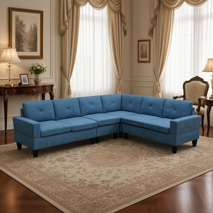 Modular L - Shaped Sectional Sofa 6 Seater 4 Piece Couch With Chaise