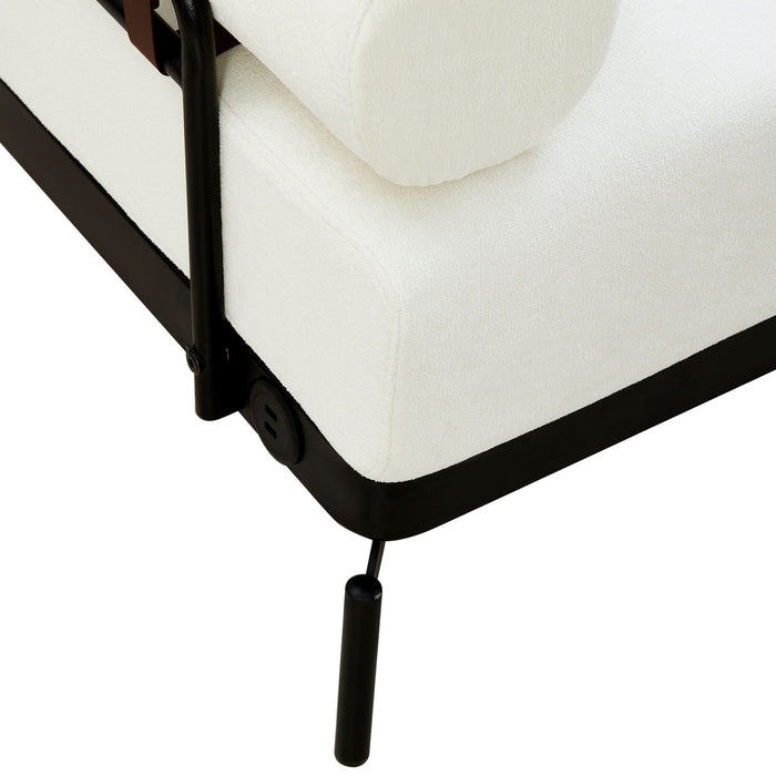 Modern Loveseat Sofa 2 Seater With USB Ports, Cylindrical Armrests