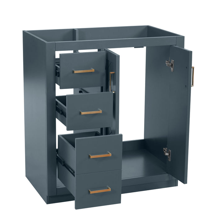 Retro Style Bathroom Vanity With 3 Drawers & Soft-Closing Doors