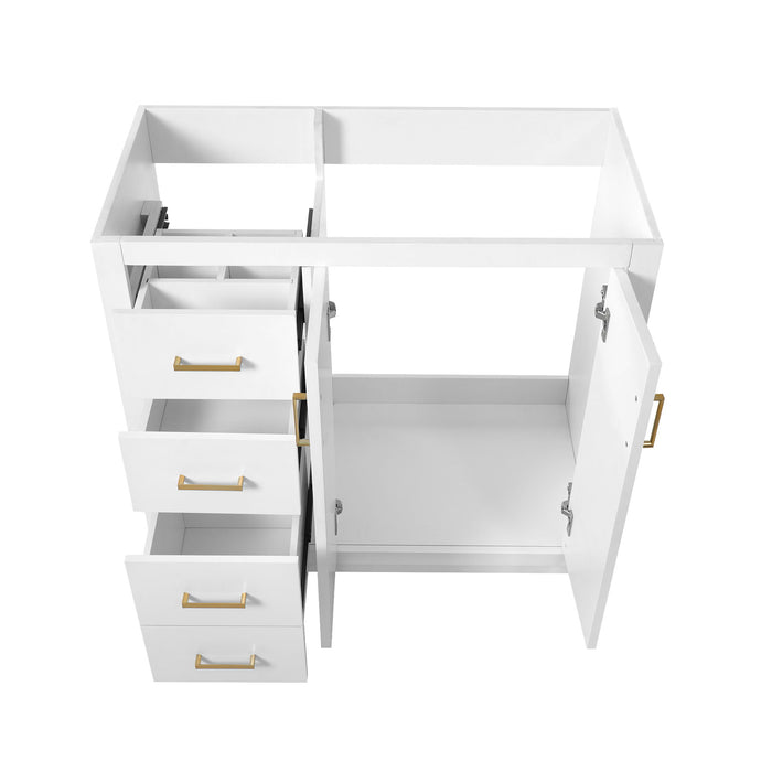 Retro Style Bathroom Vanity, 3 Drawers & Soft Closing Doors