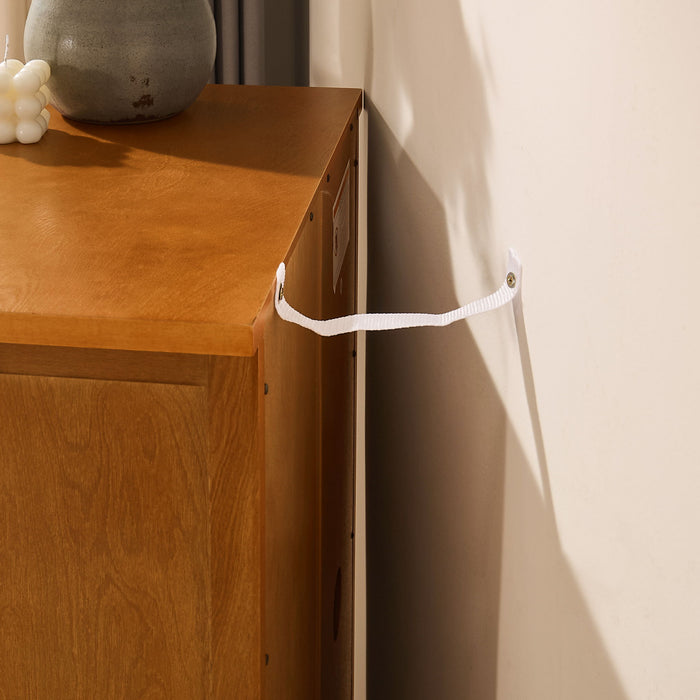 Floor Cabinet With Doors & Adjustable Shelf, Storage Cabinet For Entryway