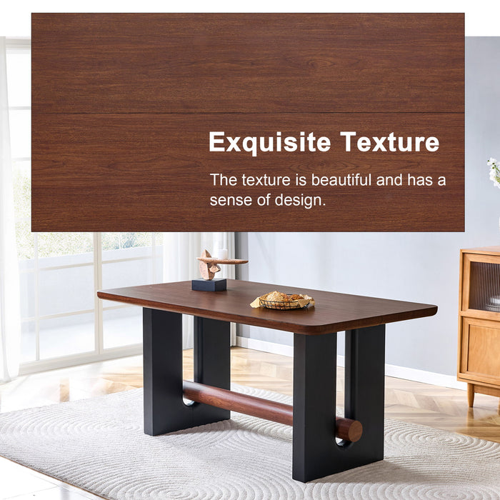 Compact Dining Table - Walnut / Black