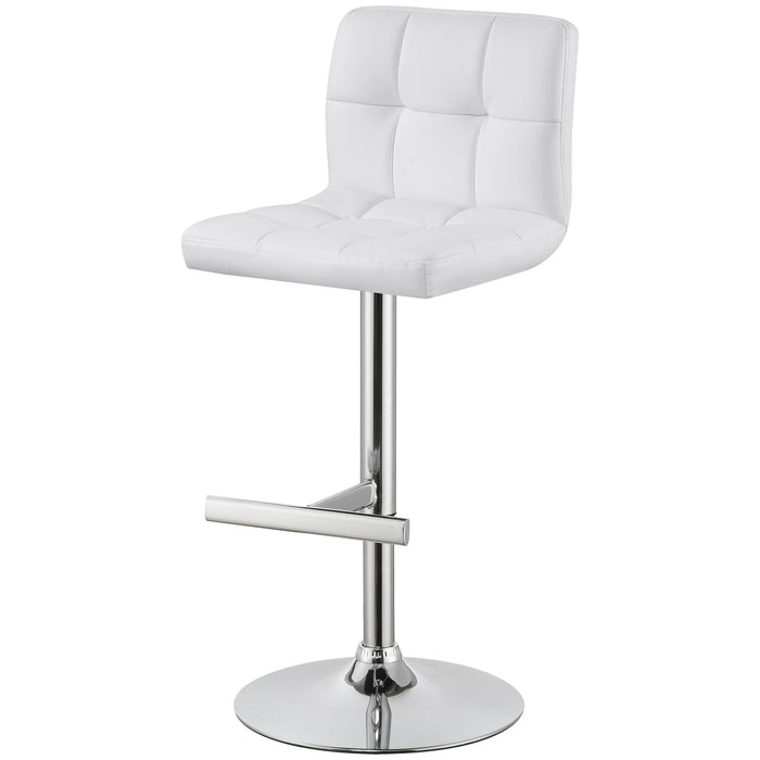 Lenny - Upholstered Adjustable Bar Stool (Set of 2) - White