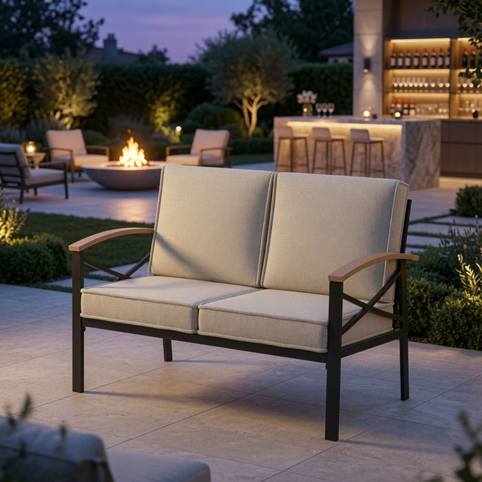Outdoor Loveseat With Washable Cushions