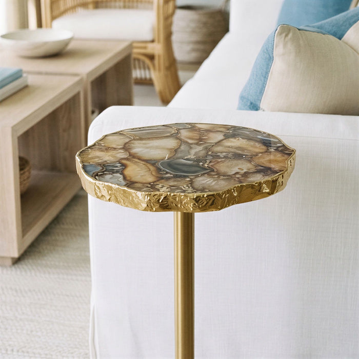 Champaign - Round Accent Table - Gold