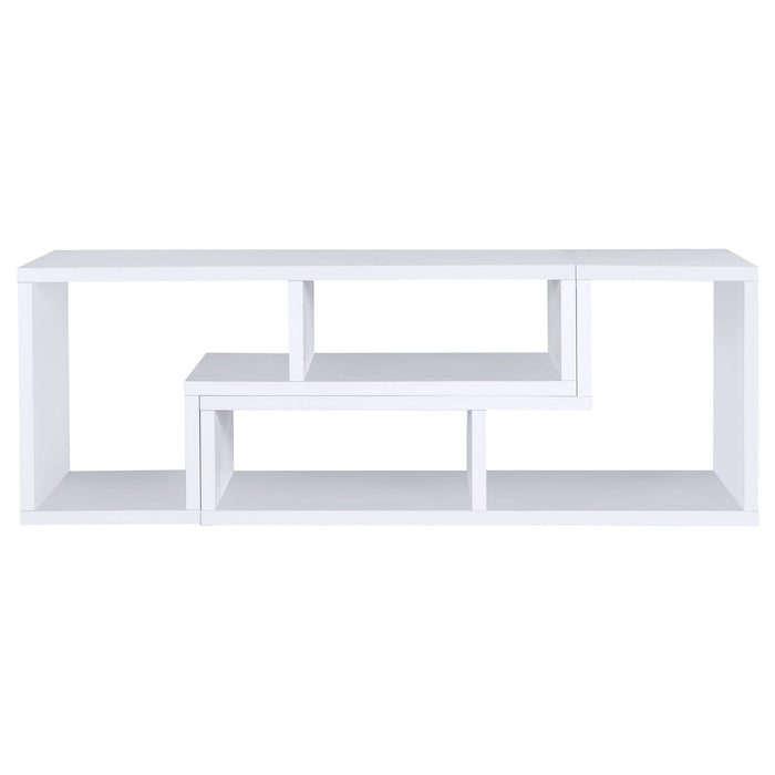 Convertable L-Shaped Bookcase With Open Shelves - White