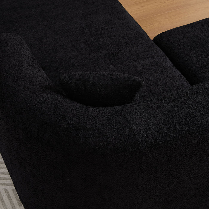 L - Shape Boneless Cloud Couch With 2 Throw Pillows For Living Room