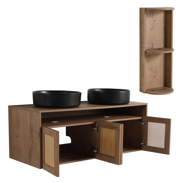 Bathroom Vanity & Art Sink And Storage Rack, Float Mounting Design