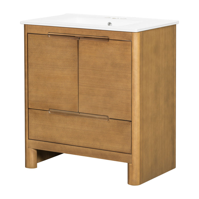 Softened Modern Bathroom Vanity With Sink