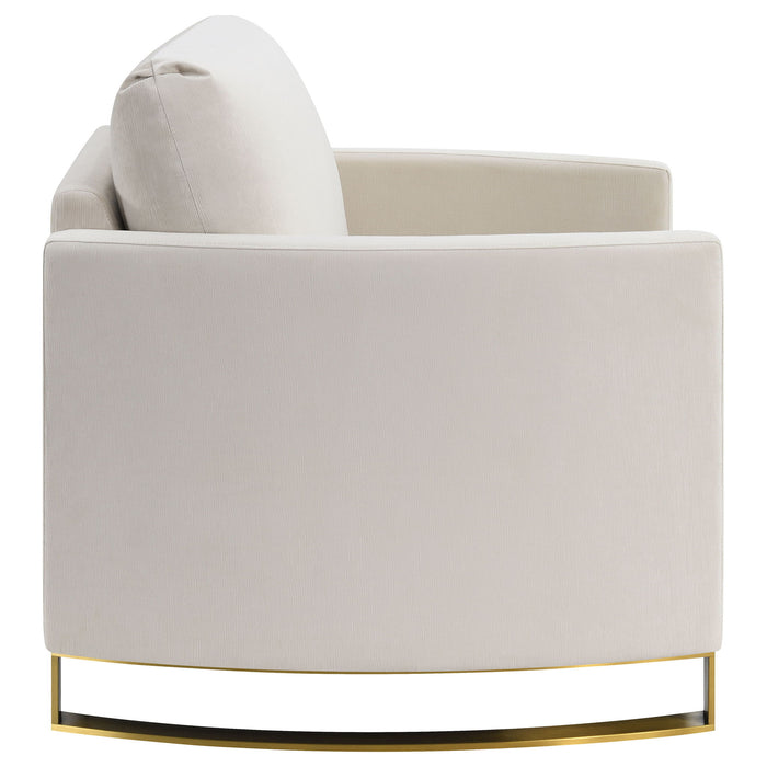 Rufo - Upholstered Curved Track Arm Chair - Beige