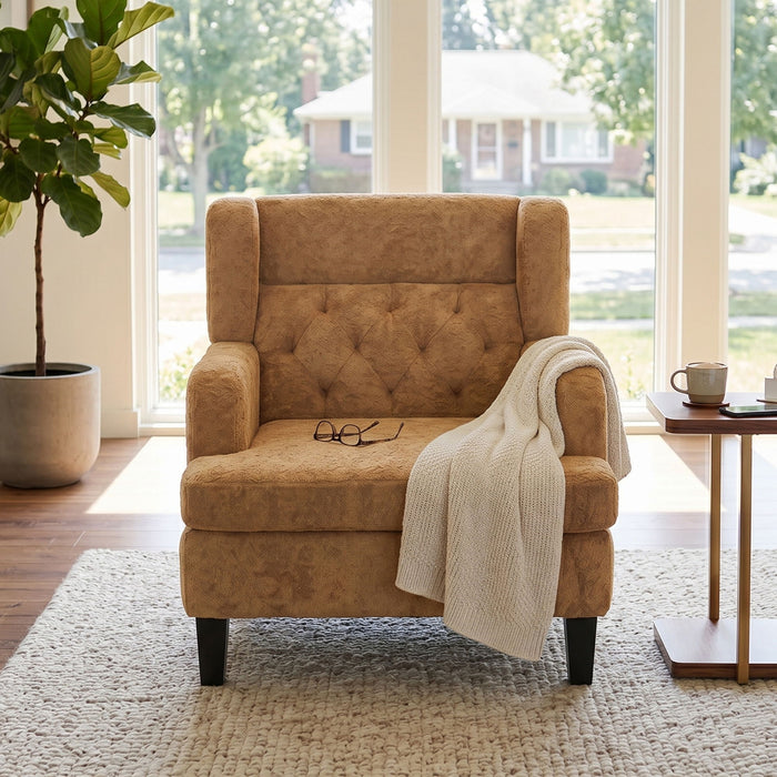 Modern Tufted Upholstered Accent Chair For Living Room