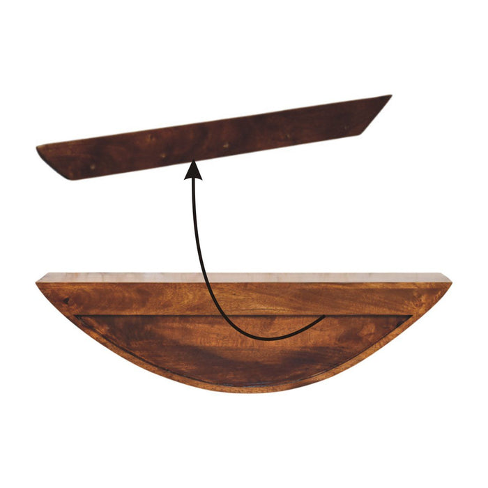 Crescent - Floating Wall Shelf - Brown
