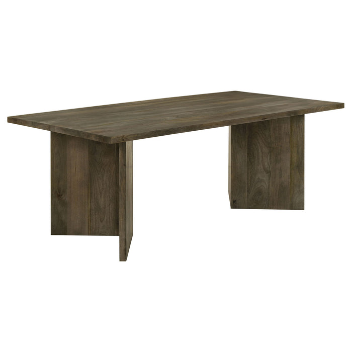 Roman - Rectangular Double V Leg Dining Table - Brown