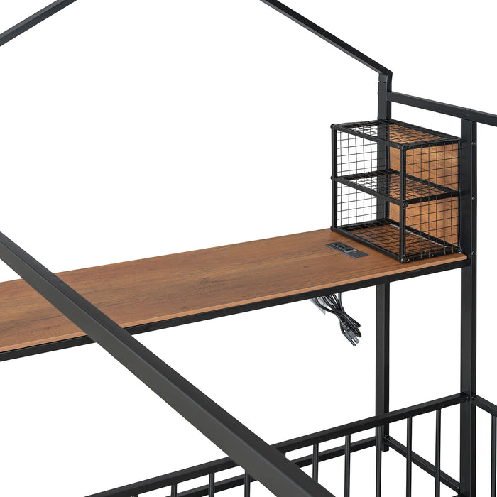 House Frame With Desk, Shelves, Power Outlets And USB Ports