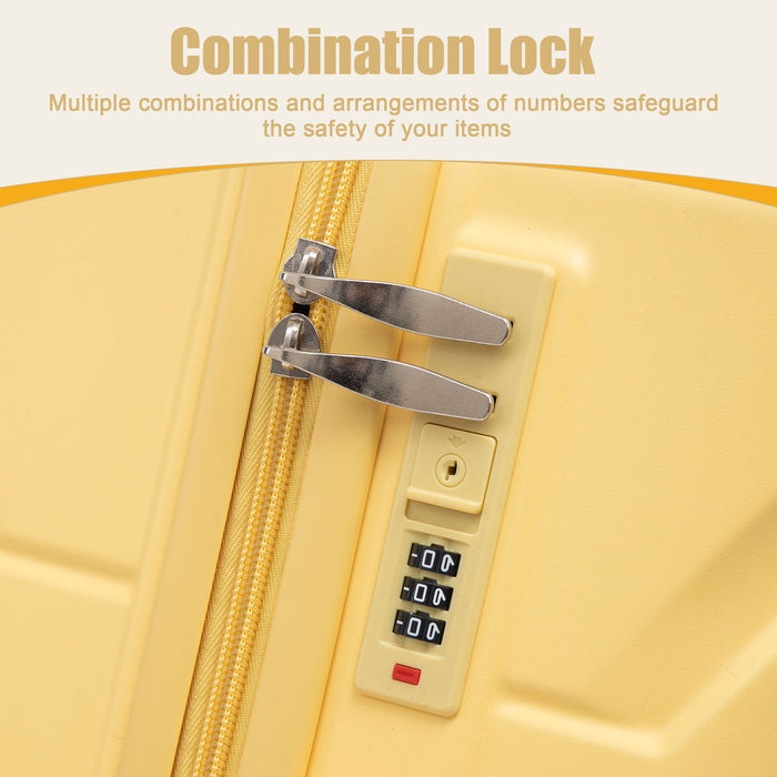 Hard Shell Luggage With Scratch Resistant Surface, 4 Wheels, Combination Lock & Side Hooks