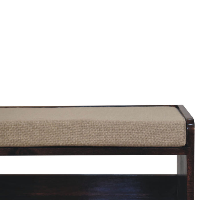 Solid Wood Bench With Upholstered Sea
