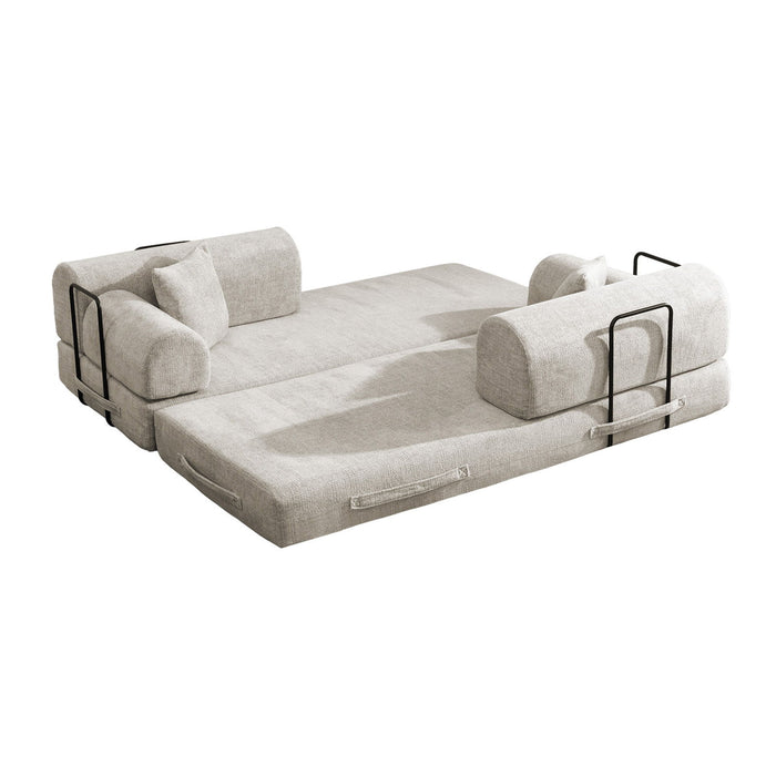 Convertible Sleeper Sofa Bed, Folding Mattress Couch - Light Camel