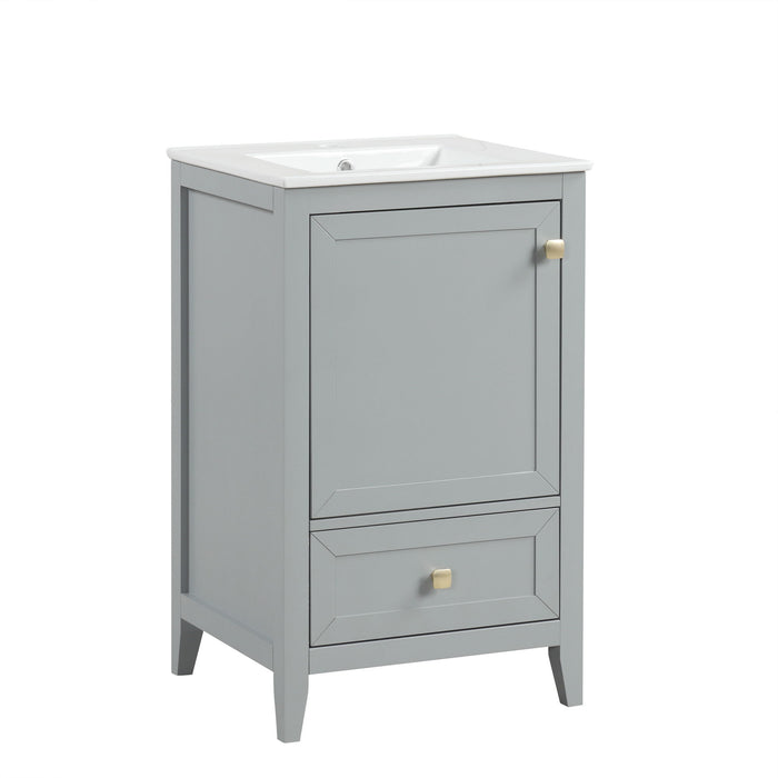 Bathroom Vanity With Sink, Soft Closing Cabinet Door, Storage Rack And Drawer
