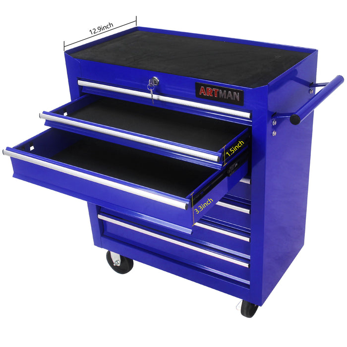 7 Drawers Multifunctional Tool Cart With Swivel Wheels