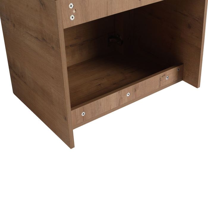 Wall Mounted Bathroom Vanity With Sink And Storage Shelves, Soft Close Doors